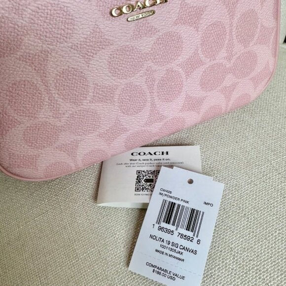 Coach Nolita 19 Signature Canvas CW426 | Powder Pink — New - Picture 3 of 4